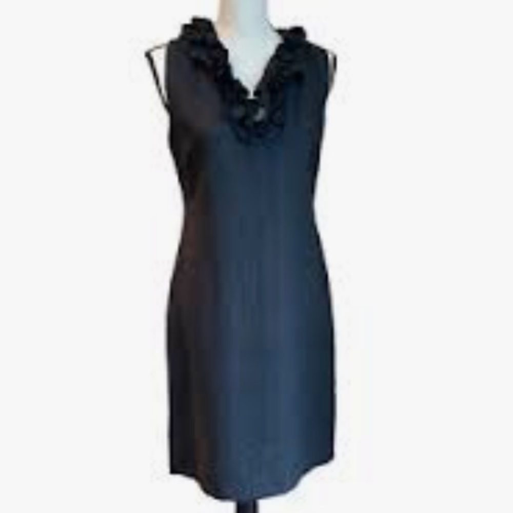 Kate Spade Ruffle Collar V Neck Dress